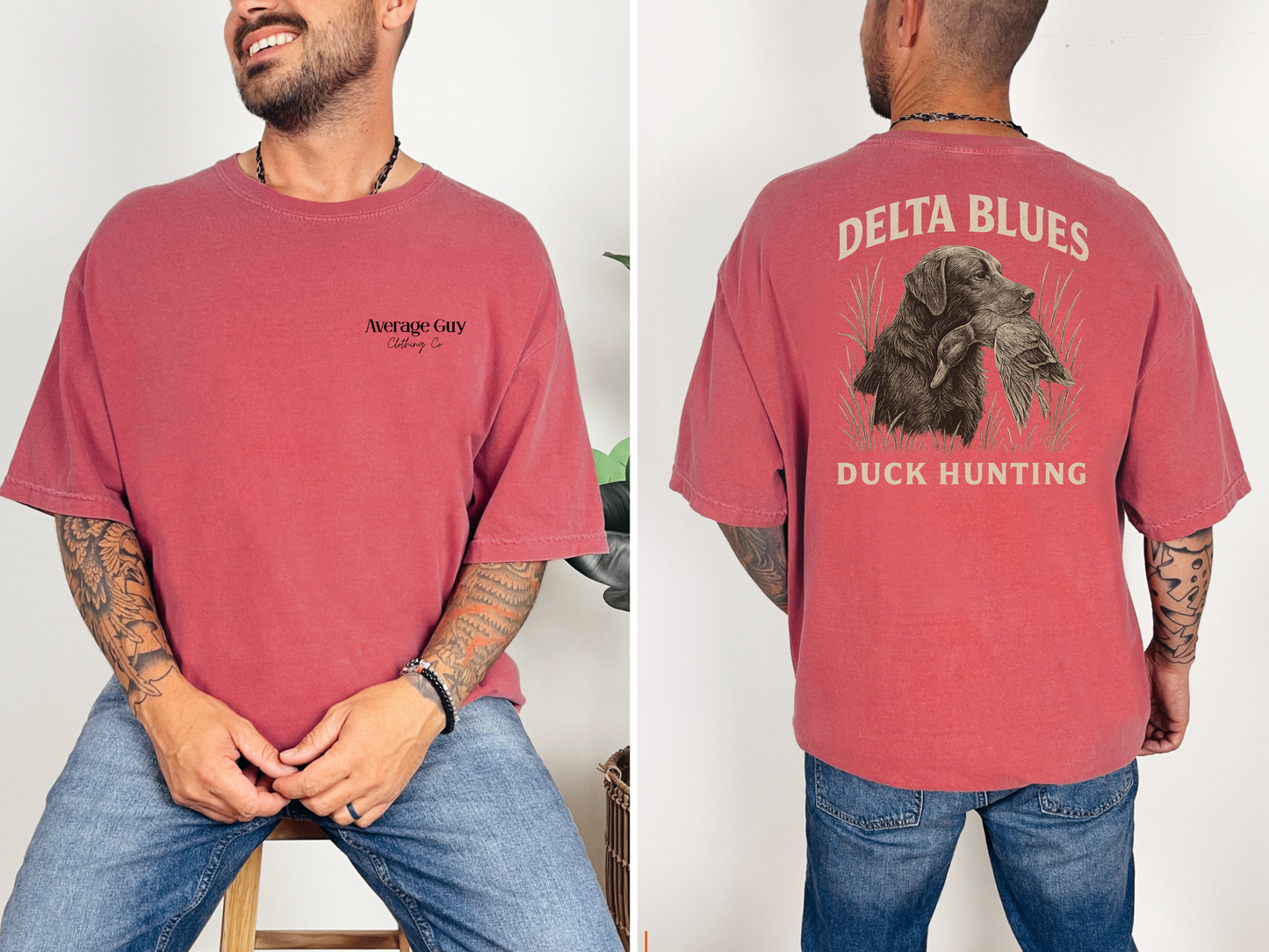 Average Guy Clothing Co. “Delta Blues” Tee | Duck Hunting Dog Graphic T-Shirt