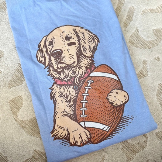 Game Day Pup Tee – Football Dog Graphic Shirt