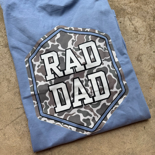 Blue Rad Dad Camo Graphic Tee