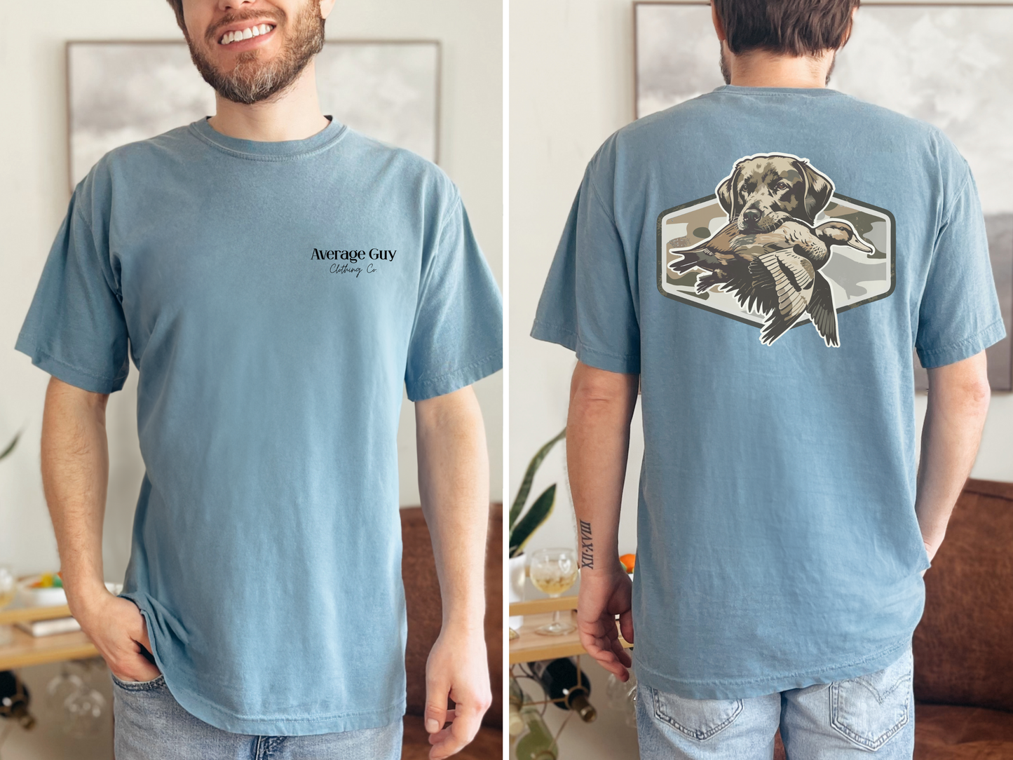 Average Guy Clothing Co. Duck Dog Tee | Hunting Lab Graphic T-Shirt